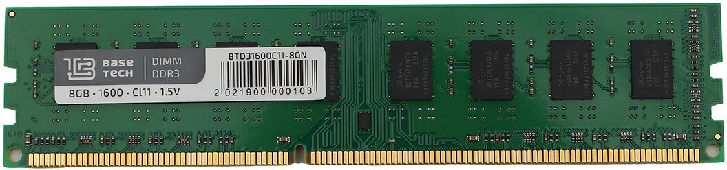 Память DDR3 DIMM 8Gb, 1600MHz BaseTech (BTD31600C11-8GN)