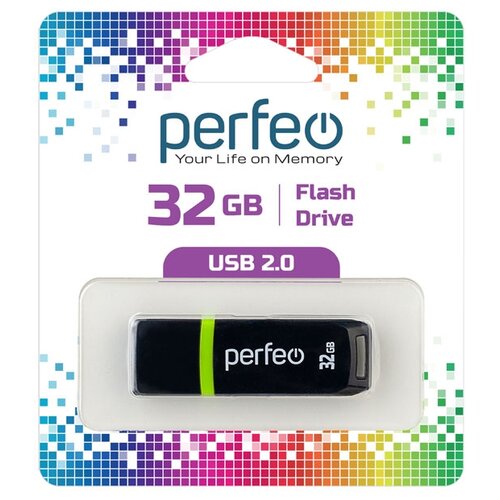 Флешка Perfeo C11 32 ГБ, black usb флешка perfeo 64gb c11 black pf c11b064