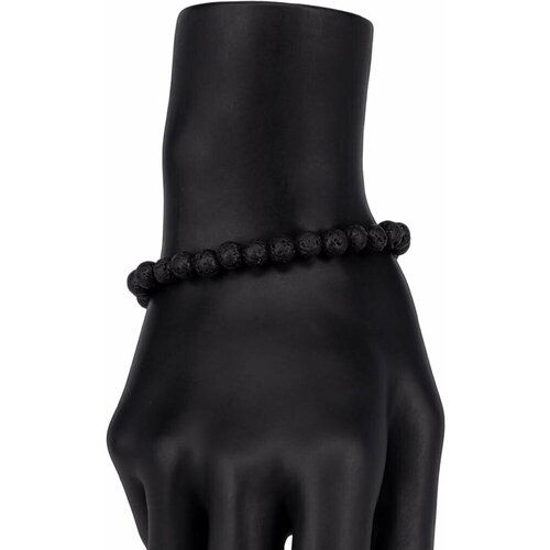 фото Браслет otokodesign, вулканическая лава, размер 19 см, черный