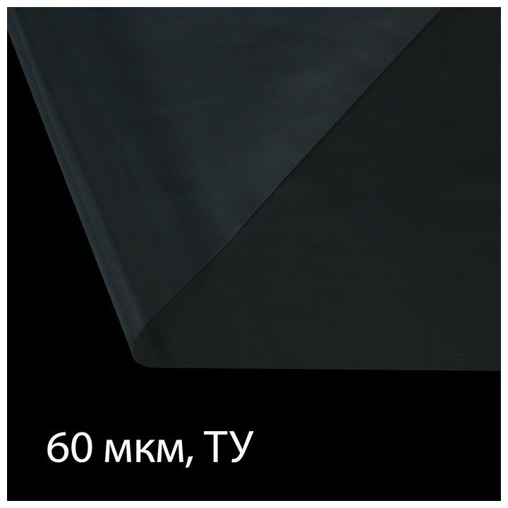 Плёнка полиэтиленовая, толщина 60 мкм, 3 × 100 м, рукав (1,5 м × 2), прозрачная, 1 сорт, Эконом 50 %