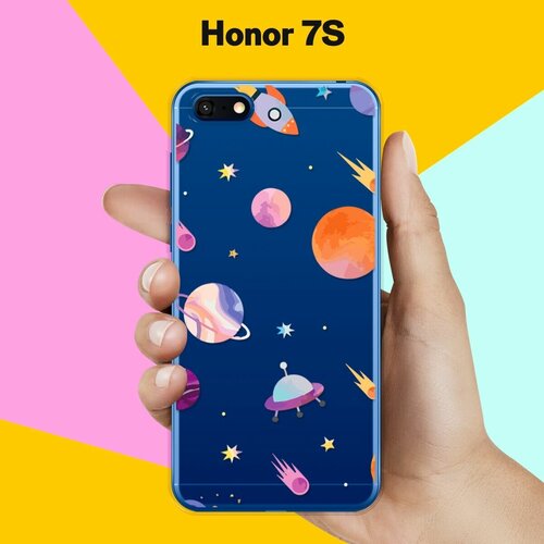 Силиконовый чехол Узор из планет на Honor 7S силиконовый чехол узор из планет на honor 9x