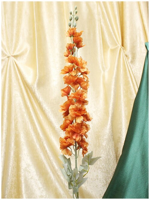 Дельфиниум декоративный, искусственный, как натуральный, высота 110 см, оранжевый, цена за 1 цветок.