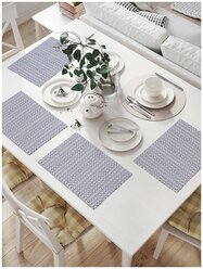 Салфетки на стол для сервировки прямоугольные, плейсмат JoyArty "Ромбы на белом фоне", 32x46 см, в комплекте 4шт.