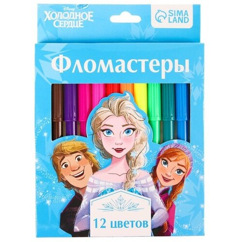 Фломастеры Disney 12 цветов, в картонной коробке, Холодное сердце