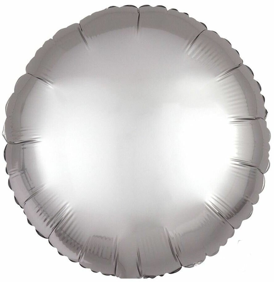 Воздушный шар фольгированный Anagram круглый, Сатин, платина, 46 см