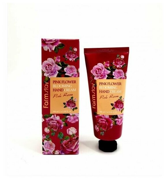 Крем для рук с экстрактом розы FarmStay Pink Flower Blooming Hand Cream Pink Rose, 100мл - фото №8