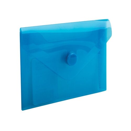 BRAUBERG Папка-конверт с кнопкой A7, пластик, синий