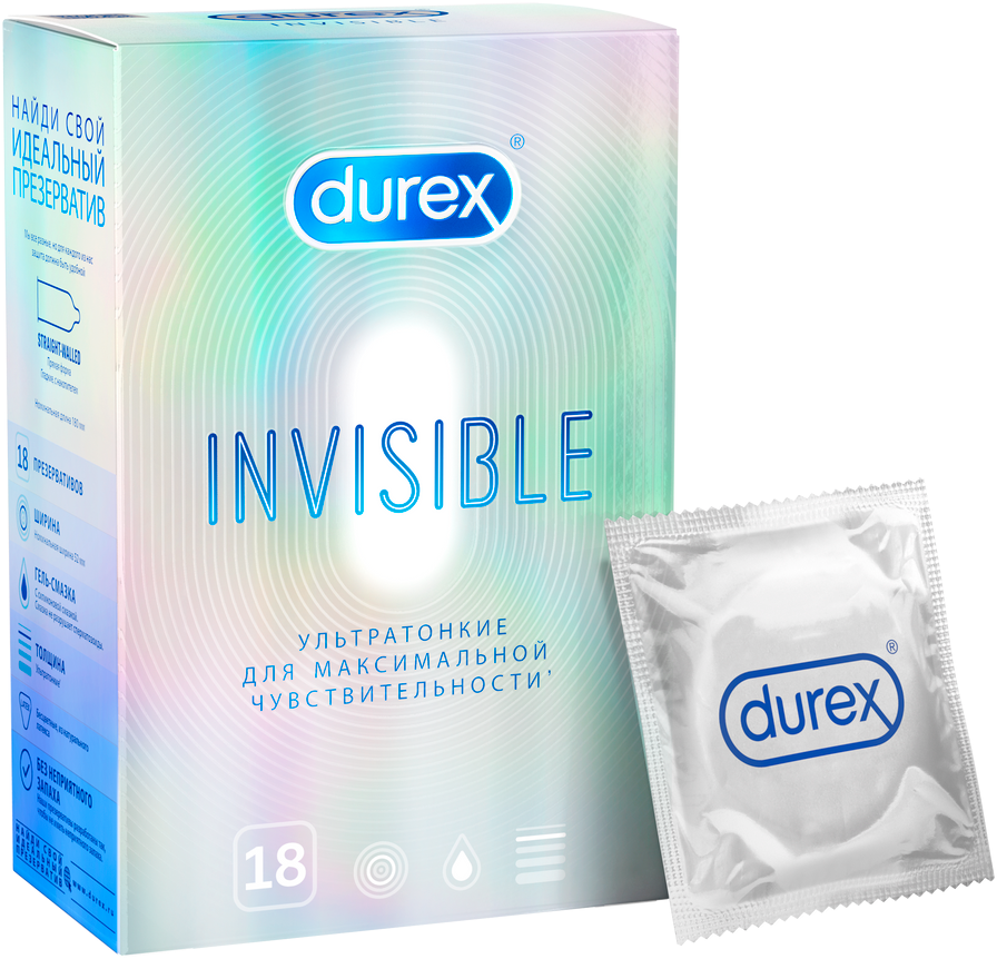 Презервативы Durex Invisible ультратонкие 18 шт