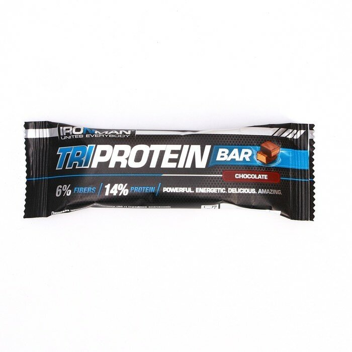 Батончик TRI Protein Bar шоколад, тёмная глазурь, спортивное питание, 50 г