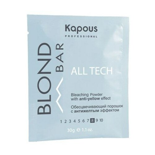 Обесцвечивающий порошок Kapous Blond Bar All tech с антижелтым эффектом, 30гр