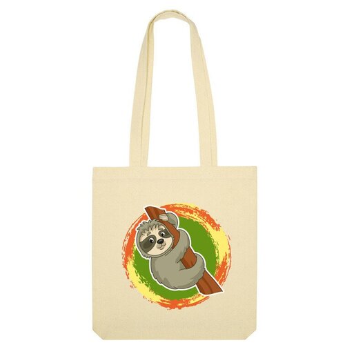 Сумка шоппер Us Basic, бежевый сумка ленивец на дереве мультяшный зеленый