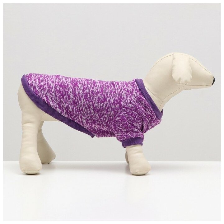 Свитер для собак меланжевый, размер XL (ДС 35 см), фиолетовый - фотография № 2