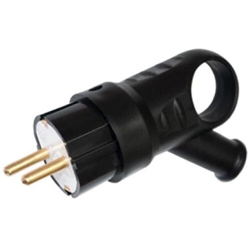 Вилка штепсельная в16-385 сз с кольцом каучук черный 699₽