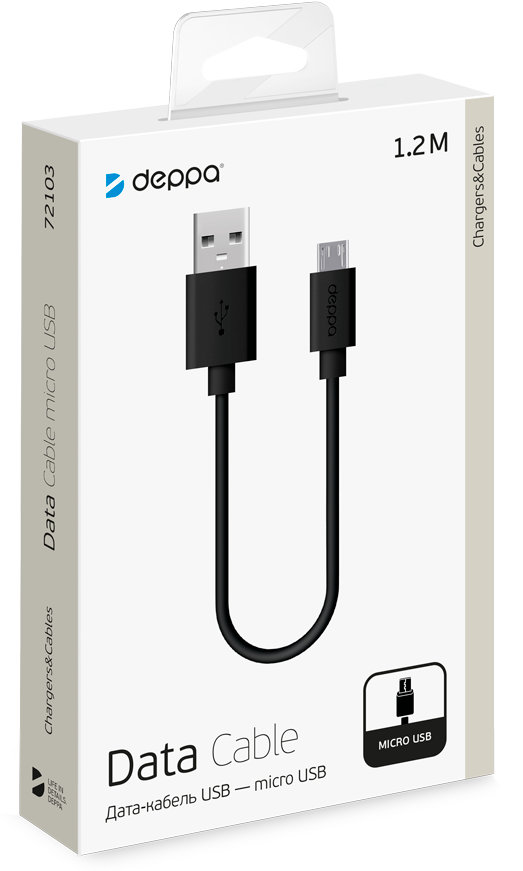 Кабель Deppa Дата-кабель usb — microusb /1.2м/ 72103 (319-199) - фото №3