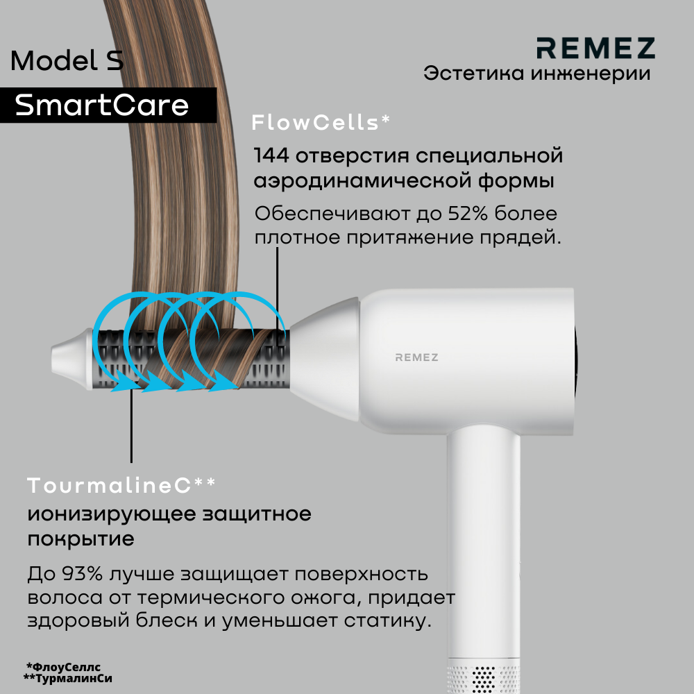 Фен-стайлер для волос профессиональный с насадками REMEZ Model S RMB-708 - фотография № 15