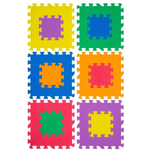 фото Коврик-пазл 12" без изображений funkids "мозаика-12"серия nt, толщина 15 мм (01 разноцветный), 6 плит