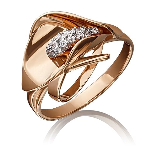 фото Платина кольцо из красного золота с фианитом 01-5227-00-401-1110-23