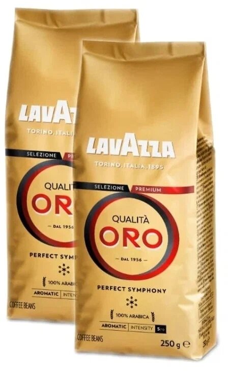 Кофе в зернах Lavazza Qualita Oro, 2 уп., 250 г - фотография № 1