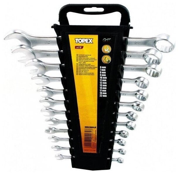 TOPEX Ключи комбинированные, сталь CrV 35D757