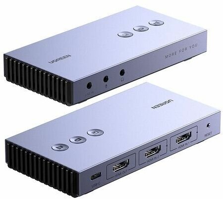 Карта видеозахвата UGREEN CM541 (80688) Dual HDMI Video Capture Device Цвет: серый