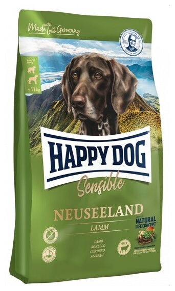 Сухой корм Happy Dog Supreme Neuseeland Новая Зеландия для любых собак, ягненок и рис 12.5 кг