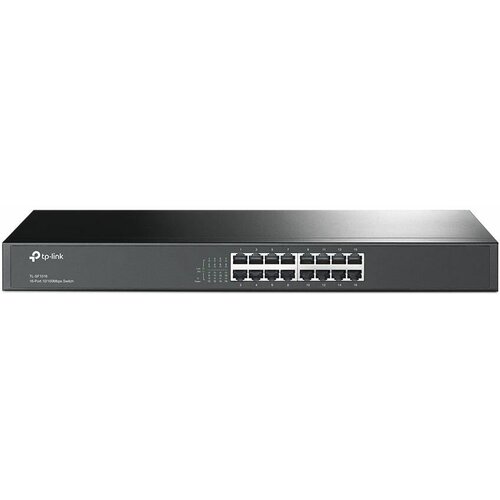 Коммутатор TP-Link TL-SL1218MP (L2) 16x100Мбит/с 2x1Гбит/с 2xКомбо(1000BASE-T/SFP) 16PoE+ 192W неуправляемый