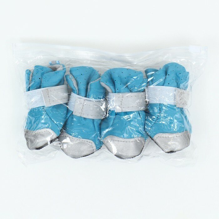 Ботинки для собак"Комфорт" дышашие, размер 1 (4, 0 х 3, 3 см), синие 9380888 . - фотография № 13