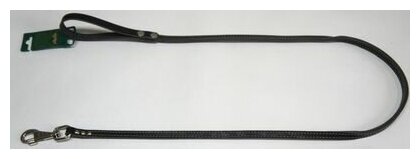 Поводок аркон кожаный 1.4м х 12мм двуслойный с декоративной строчкой, цвет черный