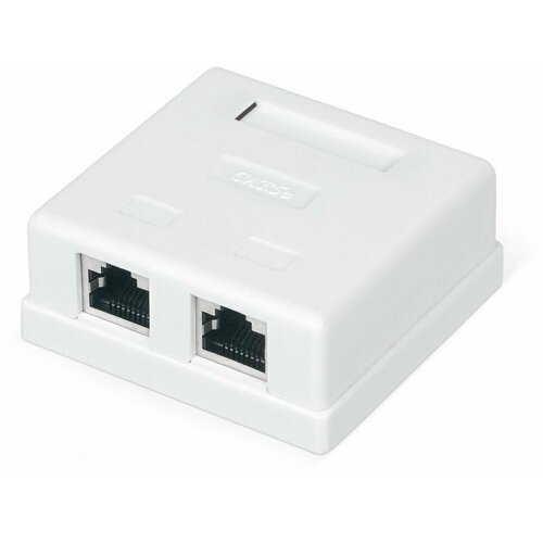 WRline WR-WS-8P8C-C5E-SH-2 Розетка компьютерная RJ-45, категория 5e, экранированная, двойная, внешняя, Dual IDC, цвет белый