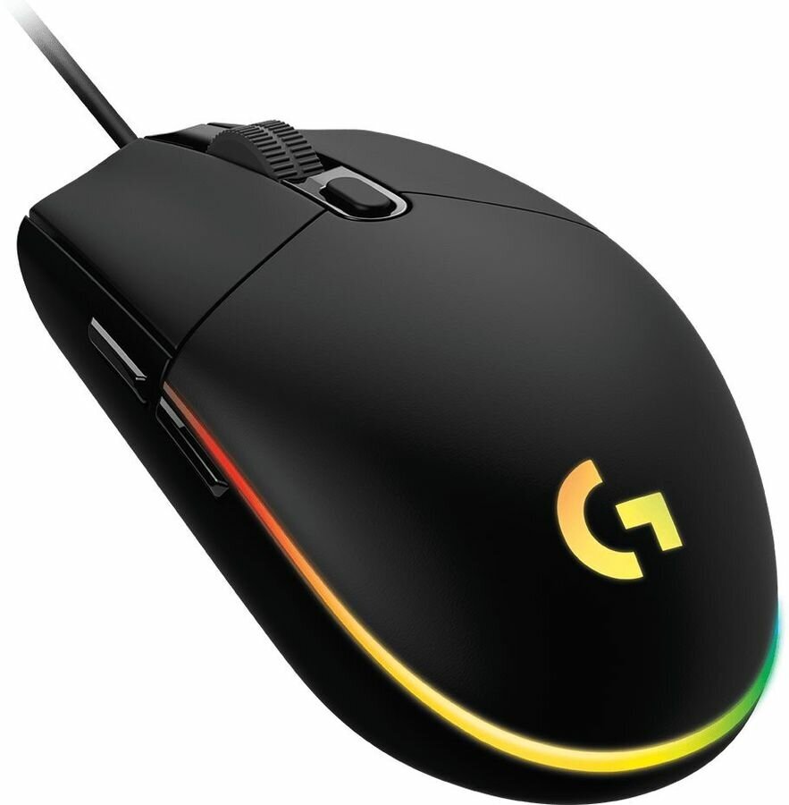 Мышь Logitech G203, игровая, оптическая, проводная, USB, черный [910-005796]
