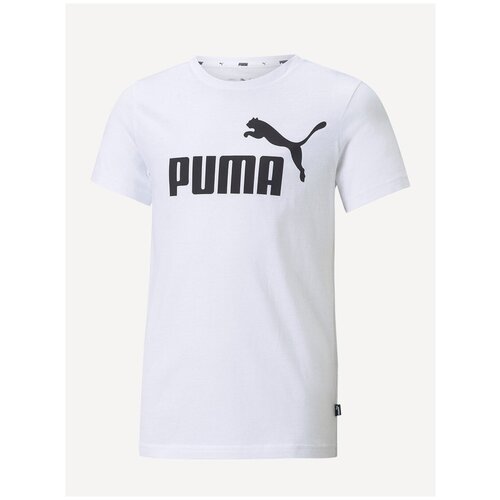 Футболка PUMA Ess Logo Tee, размер 152, белый