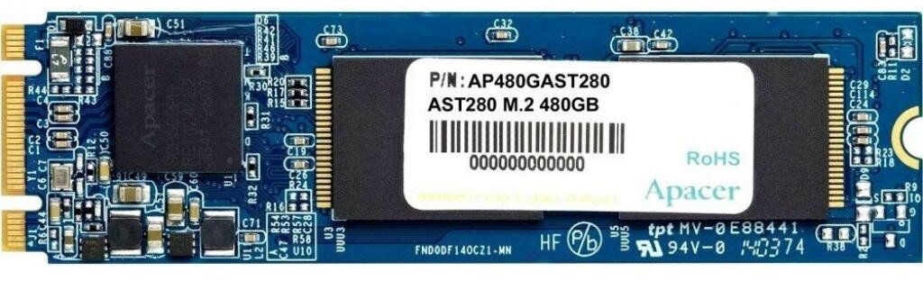 Накопитель SSD M.2 2280 Apacer AST280 480GB TLC SATA 6Gb/s 520/495MB/s IOPS 84K MTBF 1.5M RTL - фото №1