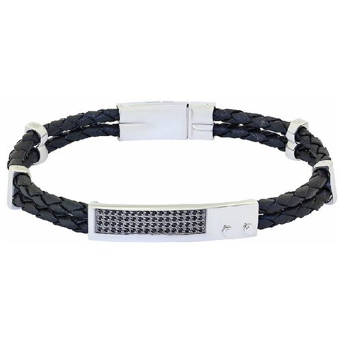 фото Браслет corona, серебро, 925 проба, родирование, фианит, длина 19 см.