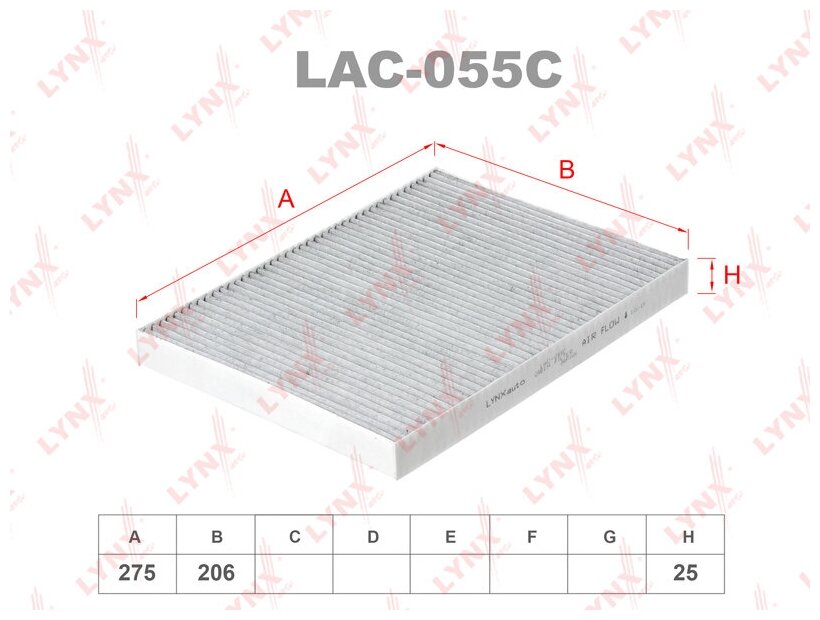 Фильтр Салона Угольный Угольный Audi A3(96-03) Vw Bora(98-05) Golf 4(97-07) Skoda Oktavia(96-) LYNXauto арт. LAC055C
