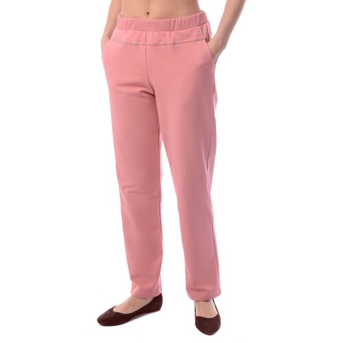 Брюки  Алтекс демисезонные, полуприлегающий силуэт, спортивный стиль, карманы, размер 46, розовый