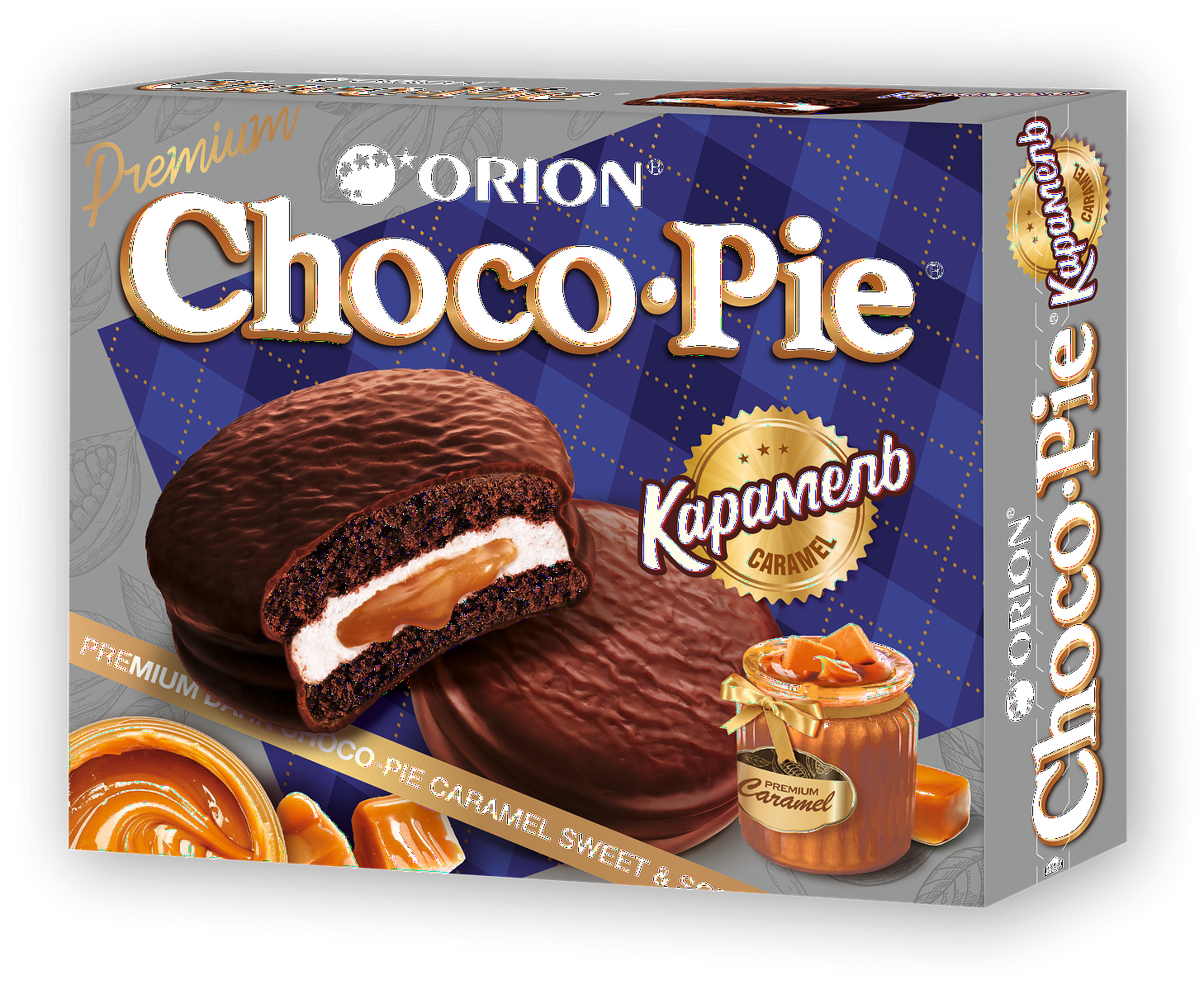 Печенье ORION Choco Pie Dark Карамель (12 х 30г)
