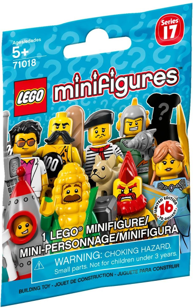 Конструктор LEGO Collectable Minifigures 71018 Серия 17, случайная минифигурка.