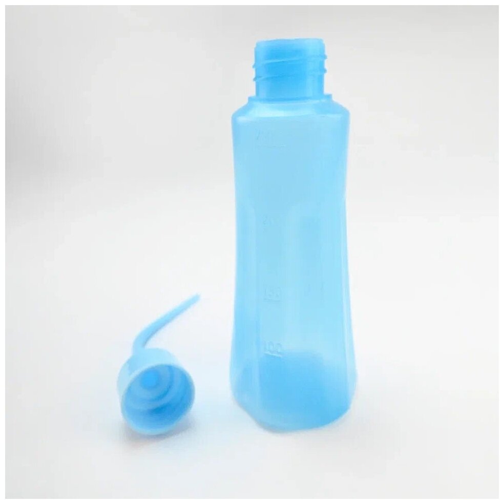 Бутылка для полива, спрей батл для тату маникюра, флакон с трубкой 250мл (синяя) - фотография № 9