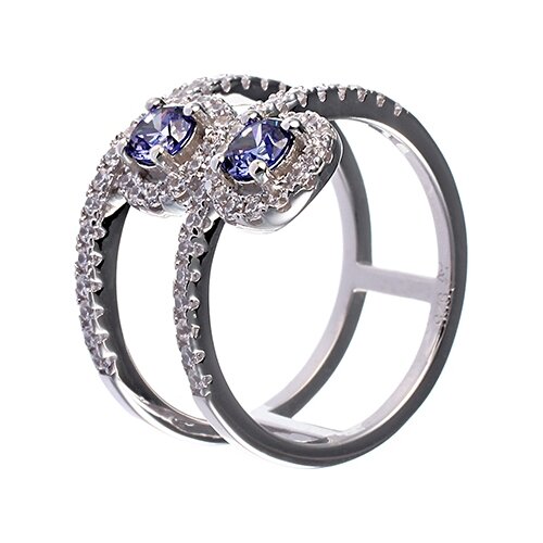 фото Кольцо из серебра 925 пробы с кубическим цирконием sl20156c1_001_wg element47