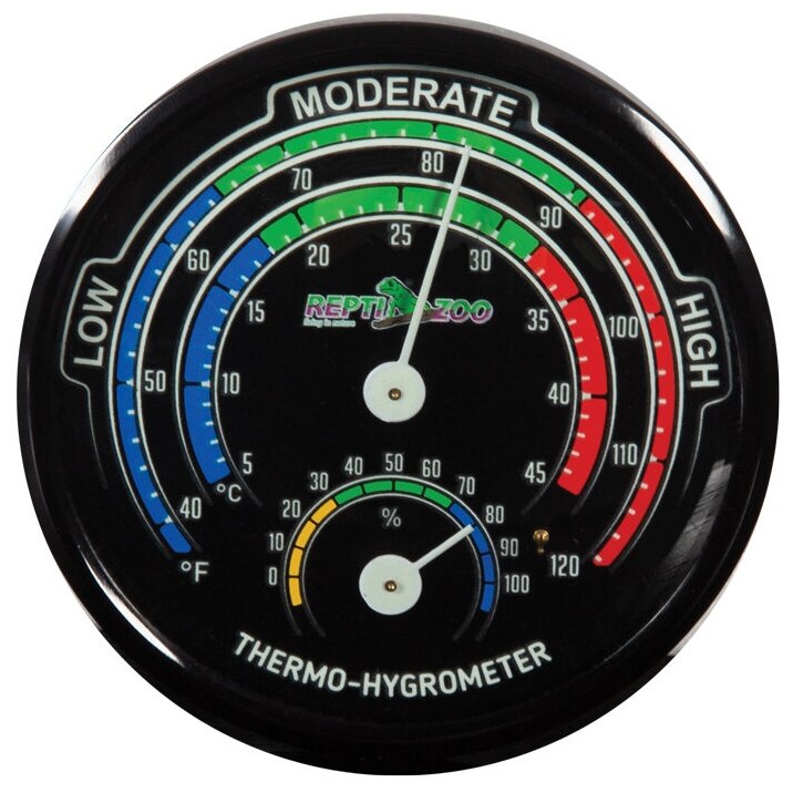 Термогигрометр аналоговый, светящийся Repti-Zoo 04RHT , d75 мм