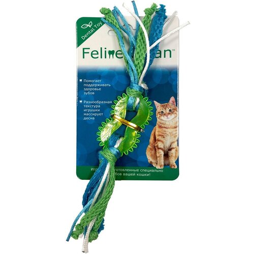 Игрушка для кошек Feline Clean Dental Колечко прорезыватель с лентами (1 шт)