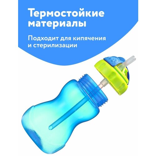 Поильник непроливайка с трубочкой детский 250 мл, голубой бутылочка для воды с трубочкой детская кружка непроливайка funtasy розовая