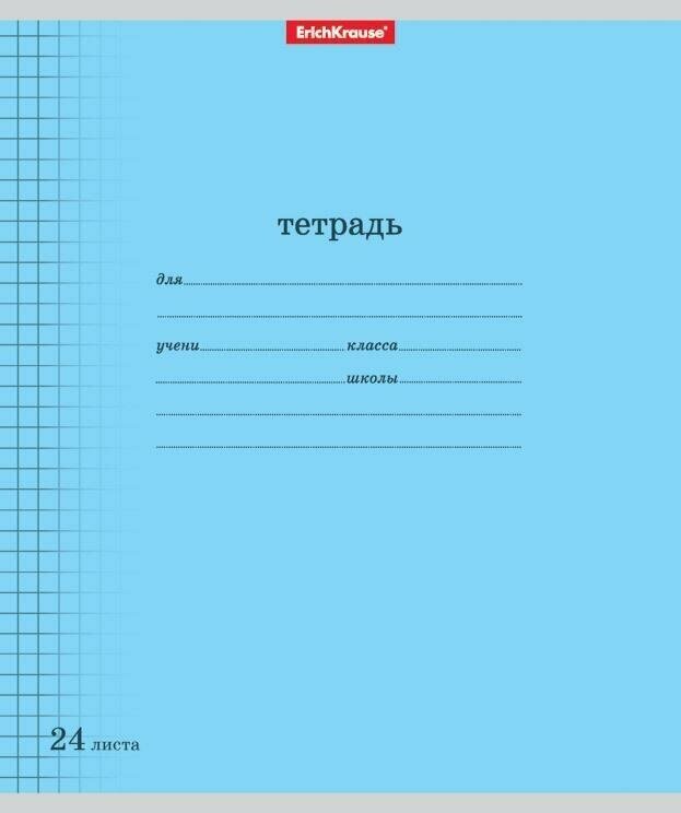 Тетрадь А5 24 листа клетка Erich Krause Классика голубая - фото №3