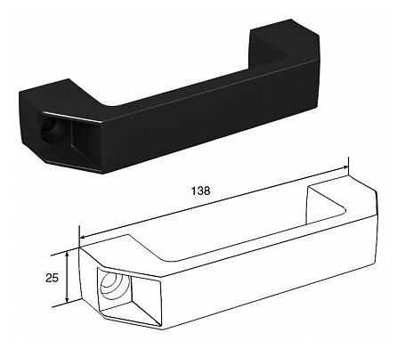 Пластиковая ручка для панорамных ворот  PH-black - DoorHan