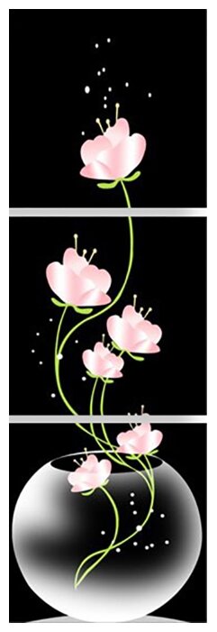 Модульная картина на холсте "Нежно-розовый цветок" 120x39 см