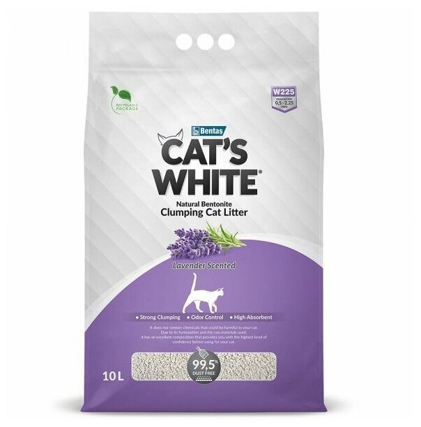 Комкующийся наполнитель Cat's White Lavender с нежным ароматом лаванды для кошачьего туалета (10л) - фотография № 12