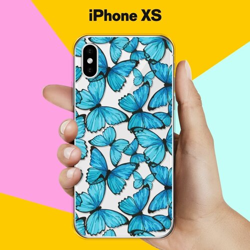 Силиконовый чехол Бабочки на Apple iPhone Xs силиконовый чехол на apple iphone xs айфон xs нежные розы акварель прозрачный