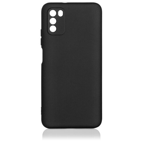 DF / Силиконовый чехол с микрофиброй для Poco M3 DF poOriginal-03 (black)