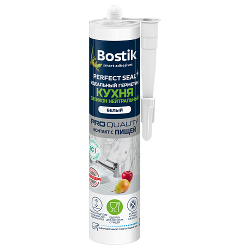 Bostik Perfect Seal Идеальный герметик Кухня Силикон Нейтральный белый 280мл bostik perfect seal идеальный герметик ванная силикон экстра прозрачный 280мл