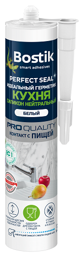 фото Bostik Perfect Seal Идеальный герметик Кухня Силикон Нейтральный белый 280мл